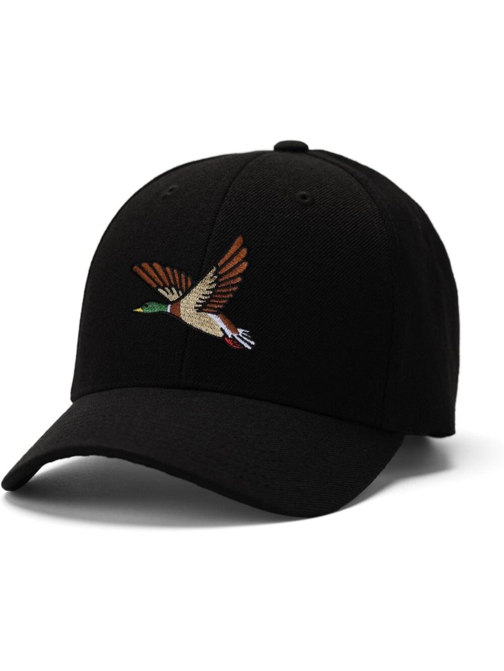 Unisax Black Duck Print Hellovean Embroidered Closure Cartoon Baseball Hats